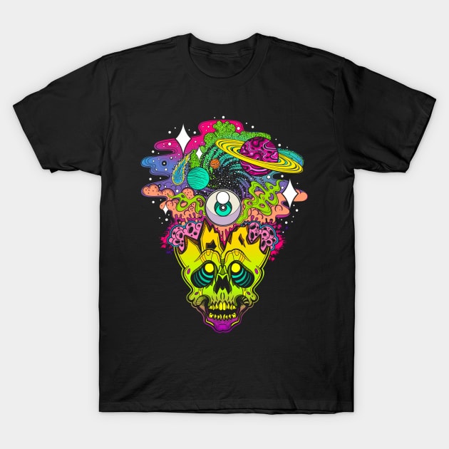 Cranium Cosmos T-Shirt by InkyMcStapleface